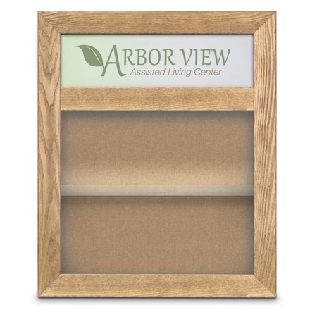 United Visual Products Outdoor Enclosed Combo Board, 42"x32", Bronze Frame/Black & Cobalt UVCB4232ODBZ-BLACK-COBACC